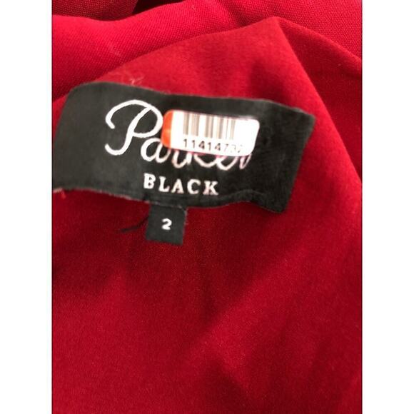 Parker Black Rosewood Sarah Dress One Shoulder Evening Prom Gown Maxi Red Size 2 - Picture 9 of 12